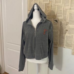 American Eagle Tailgate University of Florida Quater-Zip Crop Hoodie